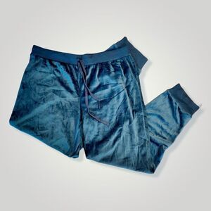 Super Soft HunterGreen Velour Lounge Pants Large | Honey dew